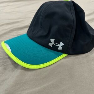 Under Armour Black and Teal Hat with Neon Accents